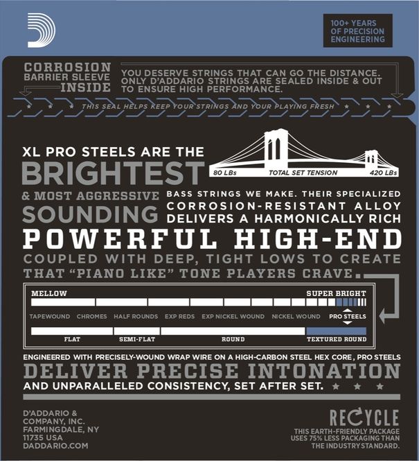 Hovedbilde D'Addario EPS170-5SL ProSteels Light 045 - 130 ...