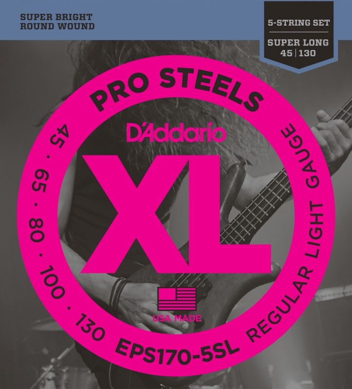D'Addario EPS170-5SL ProSteels Light 045 - 130 (5-str.Super Long)